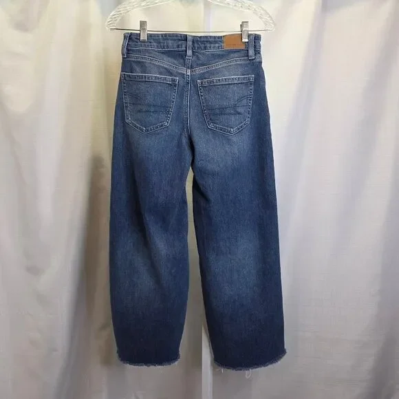 American Eagle Outfitters Super High Rise Baggy Wide Leg Jeans Size 0 Short - Picture 9 of 10